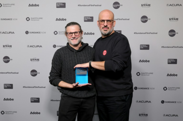 Les réalisateurs Jason Osder (G) et William Lafi Youmans, le 30 janvier 2026 au festival américain de Sundance ( GETTY IMAGES NORTH AMERICA / Dia Dipasupil )