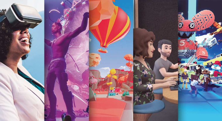 Les mondes virtuels pourraient bouleverser de nombreux secteurs économiques. (© Freepik/decentraland/Facebook/Fortnite/Sandbox)