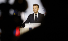 Emmanuel Macron à Pékin, en Chine, le 5 avril 2023. ( AFP / LUDOVIC MARIN )