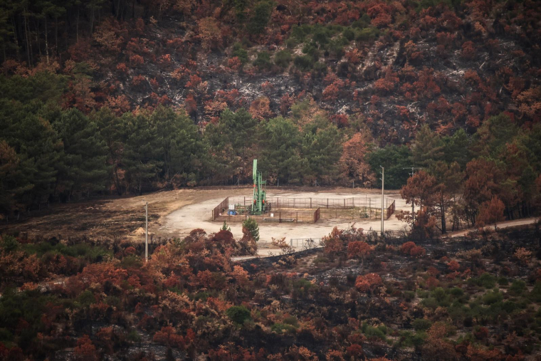 Vue aérienne des dégâts causés par les incendies près de La Teste-de-Buch (Gironde), le 29 juillet 2022. ( AFP / THIBAUD MORITZ )
