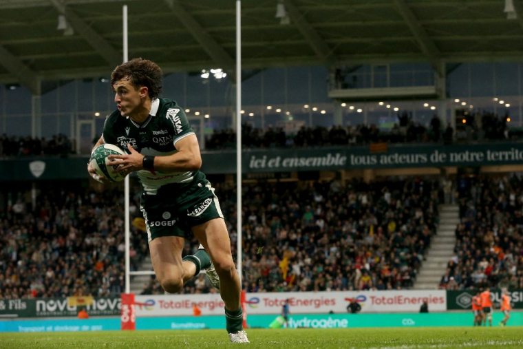 L'ailier palois Grégoire Arfeuil, lors d'un match de la Section Paloise Bearn Pyrenees, en novembre 2025 (illustration) ( AFP / ROMAIN PERROCHEAU )