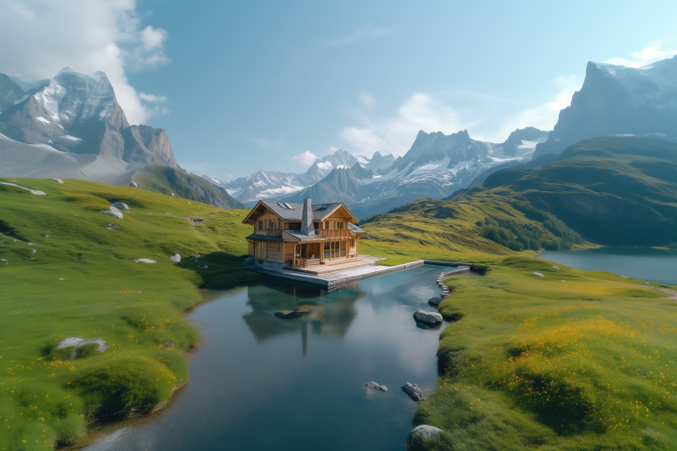 Les vacances en montagne, une mani&egrave;re de vraiment d&eacute;connecter ? (cr&eacute;dit: Adobe Stock/photo g&eacute;n&eacute;r&eacute;e par IA)
