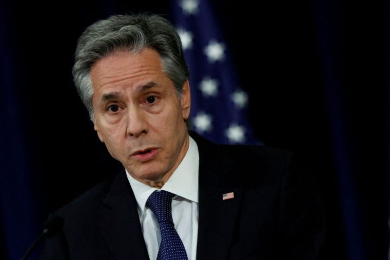 Le secrétaire d'État américain Antony Blinken lors d'une conférence de presse au département d'État à Washington