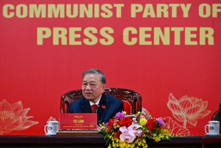 To Lam au 14e congrès du parti communiste vietnamien, le 23 janvier 2026 à Hanoï ( AFP / Nhac NGUYEN )