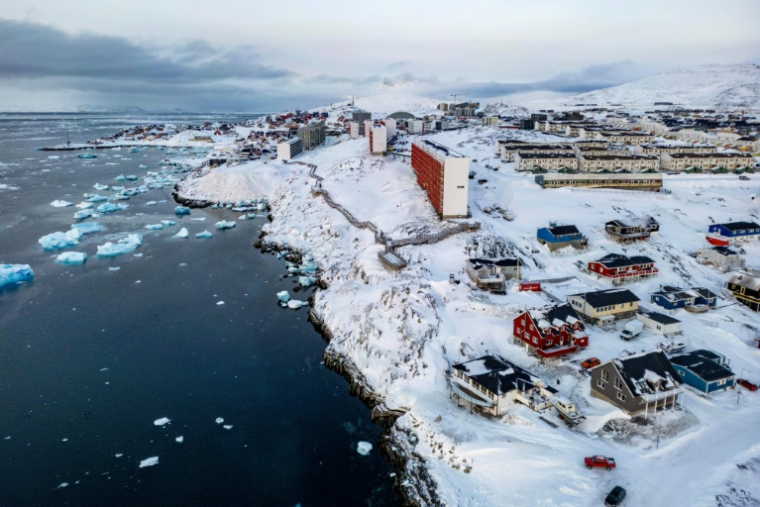 Vue aérienne de la ville de Nuuk au Groenland, le 7 mars 2025 ( AFP / Odd ANDERSEN )