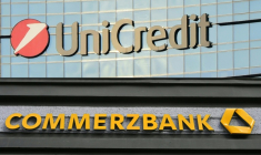 logos combinés des banques UniCredit et Commerzbank  ( AFP / GIUSEPPE CACACE )