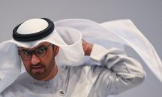 Sultan Al Jaber, président de la COP28 à Chennai (Inde) le 27 juillet 2023.  ( AFP / R.SATISH BABU )