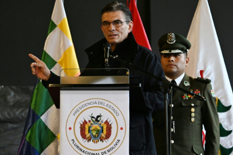 Le président bolivien Rodrigo Paz participe à un Conseil économique et social pour la Patrie, à La Paz, le 27 mai 2026 ( AFP / Aizar RALDES )