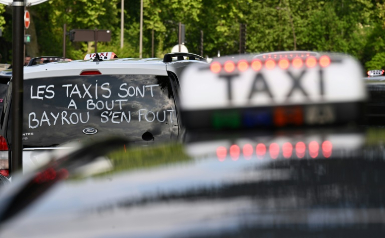 Manifestation de taxis à Pau le 19 mai 2025  ( AFP / Gaizka IROZ )