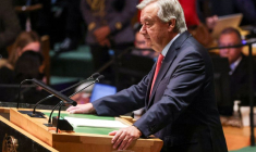 Le secrétaire général des Nations Unies, Antonio Guterres, s'adresse à la 78e session de l'Assemblée générale des Nations Unies