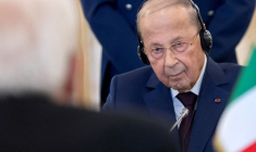 Photo d'archives du président libanais Michel Aoun lors d'une réunion à Rome