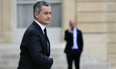 Gerald Darmanin à la sortie du Conseil des ministres, le le 3 mai 2024.  ( AFP / MIGUEL MEDINA )