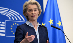 Ursula von der Leyen à Bruxelles, en Belgique, le 10 avril 2024. ( AFP / JOHN THYS )