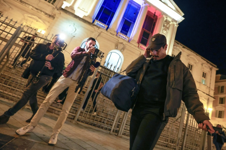 L'ancien international français Wissam Ben Yedder, le 15 octobre 2024 devant le tribunal de Nice  ( AFP / Valery HACHE )