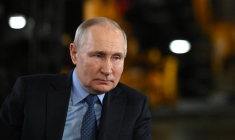 Vladimir Poutine à Toula le 4 avril 2023. ( SPUTNIK / RAMIL SITDIKOV )