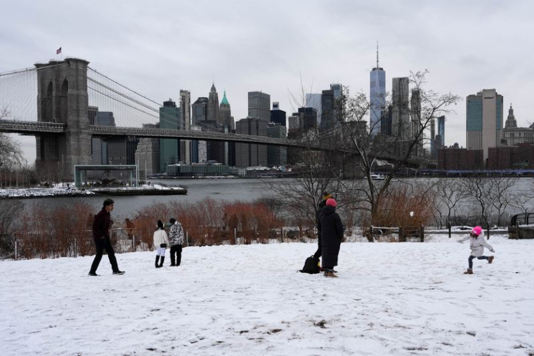 Temps froid dans l'arrondissement de Brooklyn de la ville de New York