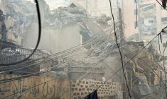 Le site de frappes israéliennes à Beyrouth