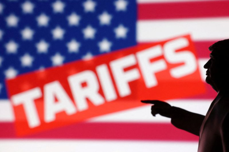 Illustration du président des États-Unis Donald Trump et le drapeau américain