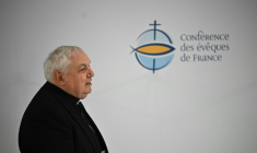 Le cardinal Jean-Marc Aveline, archevêque de Marseille et président de la Conférence des évêques de France, le 3 avril 2025 à Lourdes ( AFP / Lionel BONAVENTURE )