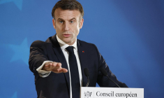 Emmanuel Macron à Bruxelles le 1er février 2024. ( AFP / LUDOVIC MARIN )