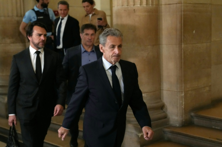 L'ex-président français Nicolas Sarkozy, le 29 avril 2026 au Palais de justice de Paris ( AFP / Dimitar DILKOFF )
