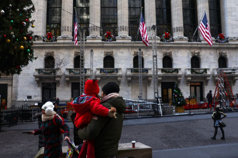 Vue à l'extérieur du New York Stock Exchange (NYSE) à New York City