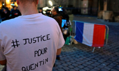 Manifestation le 16 février 2026 à Metz en hommage à Quentin Desage, un jeune homme proche de la mouvance nationaliste décédé après une violente agression à Lyon ( AFP / Jean-Christophe VERHAEGEN )