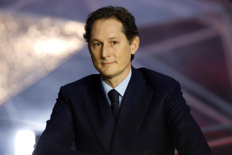John Elkann, président du Conseil d'administration de Stellantis, le 10 février au sommet sur l'IA à Paris. ( AFP / Ludovic MARIN )