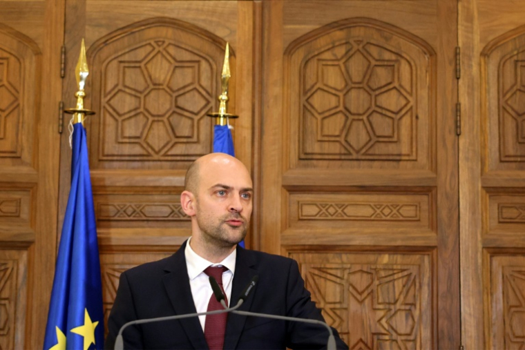 Le ministre français des Affaires étrangères Jean-Noël Barrot lors d'une conférence de presse à Beyrouth, le 6 février 2026 au Liban ( AFP / anwar amro )