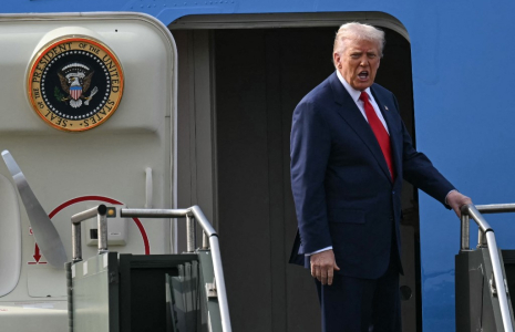Donald Trump à Busan, en Cordée du Sud, le 30 octobre 2025. ( AFP / ANDREW CABALLERO-REYNOLDS )