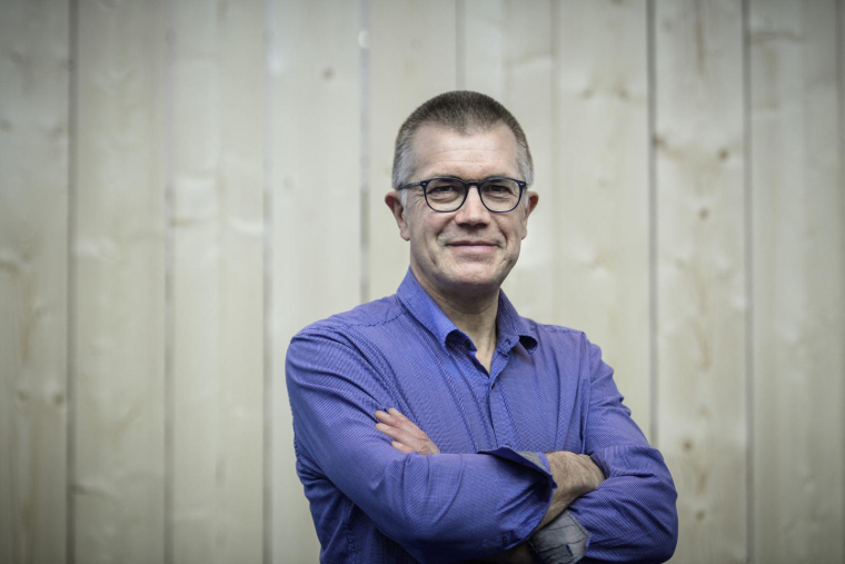 Damien Lacombe, pdg de Sodiaal, au Salon de l'agriculture 2018 à Paris. ( AFP / PHILIPPE LOPEZ )
