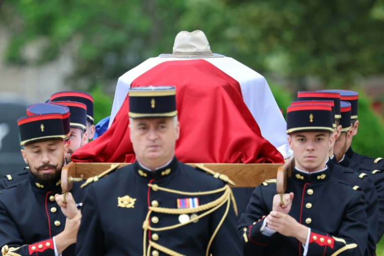 Hommage national aux Invalides à Paris au philosophe et sociologue Edgar Morin, mort à 104 ans le 3 juin 2026 ( AFP / Ludovic MARIN )