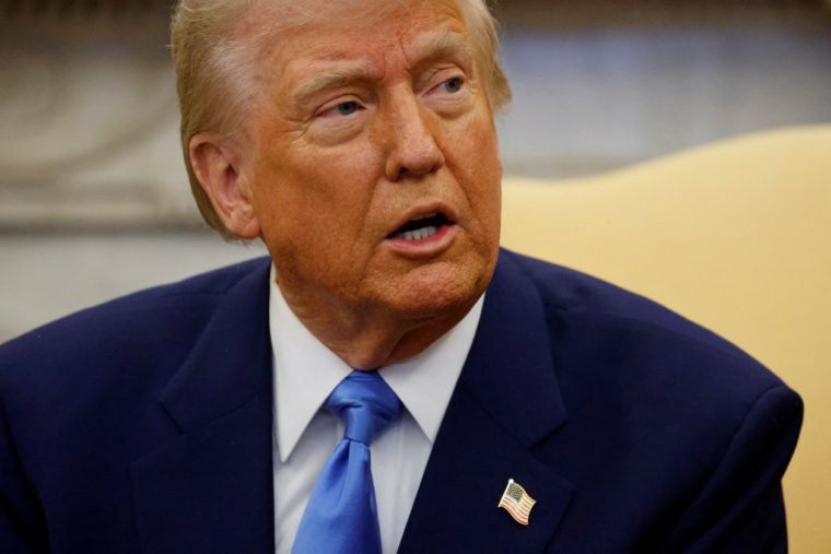 Donald Trump, le 24 février 2025, à Washington DC ( POOL / LUDOVIC MARIN )