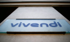 Logo du conglomérat médiatique français Vivendi à Paris