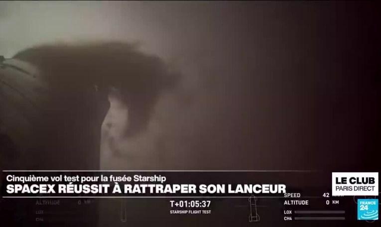 Mission réussie : SpaceX rattrape une partie de sa megafusée Starship