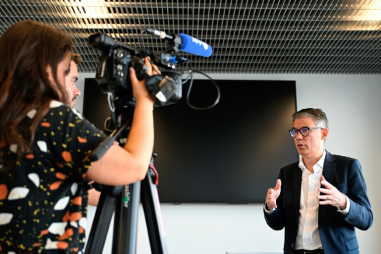 Le premier secrétaire du PS Olivier Faure le 13 juin 2025 lors du 81e congrès du parti à Nancy ( AFP / Jean-Christophe VERHAEGEN )