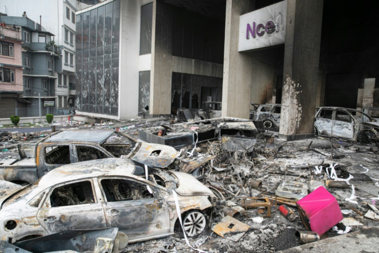 Un quartier mis à sac à Katmandou, le 10 septembre 2025 ( AFP / PRABIN RANABHAT )