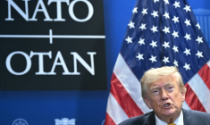 Le président américain Donald Trump au sommet de l'Otan à Ankara, le 8 juillet 2026 en Turquie ( AFP / SAUL LOEB )