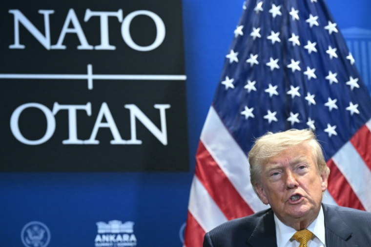 Le président américain Donald Trump au sommet de l'Otan à Ankara, le 8 juillet 2026 en Turquie ( AFP / SAUL LOEB )