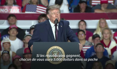Élections: Trump promet à nouveau 5.000 dollars à chaque citoyen américain