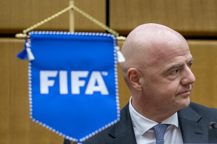 Gianni Infantino, président de la FIFA, en 2020, à Vienne (Autriche) ( AFP / JOE KLAMAR )