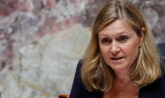 Yael Braun-Pivet, le 18 juillet 2023, à Paris ( AFP / Geoffroy VAN DER HASSELT )