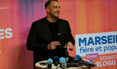 L'Insoumis Sébastien Delogu à Marseille le 15mars 2026 ( AFP / Elodie CLEMENT )