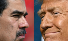 Combo réalisé en 2025 de portraits de Nicolas Maduro (g) et Donald Trump ( AFP / Juan BARRETO )