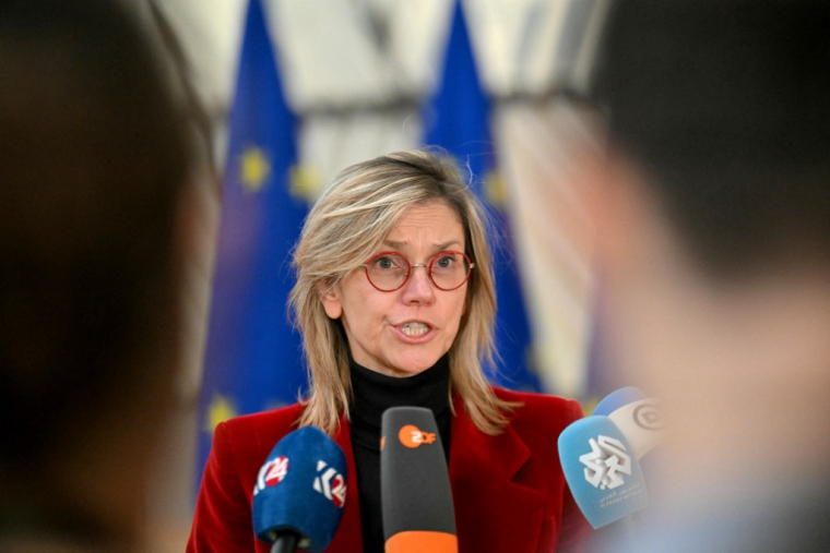 Agnès Pannier-Ranucher à Bruxelles, en Belgique, le 16 décembre 2024. ( AFP / NICOLAS TUCAT )