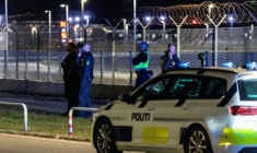 La police danoise à l'aéroport de Copenhague, à Kastrup, près de Copenhague, le 22 septembre 2025 ( Ritzau Scanpix / Steven Knap )