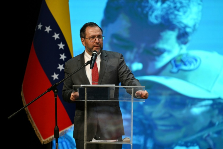 Le ministre vénézuélien des Affaires étrangères, Yvan Gil à Caracas, le 16 janvier 2026 ( AFP / Federico PARRA )