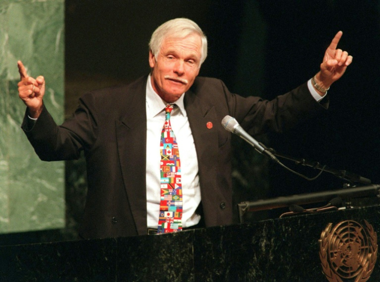 Ted Turner à l'Assemblée générale des Nationes unies, le 29 août 2000 à New York ( AFP / DOUG KANTER )