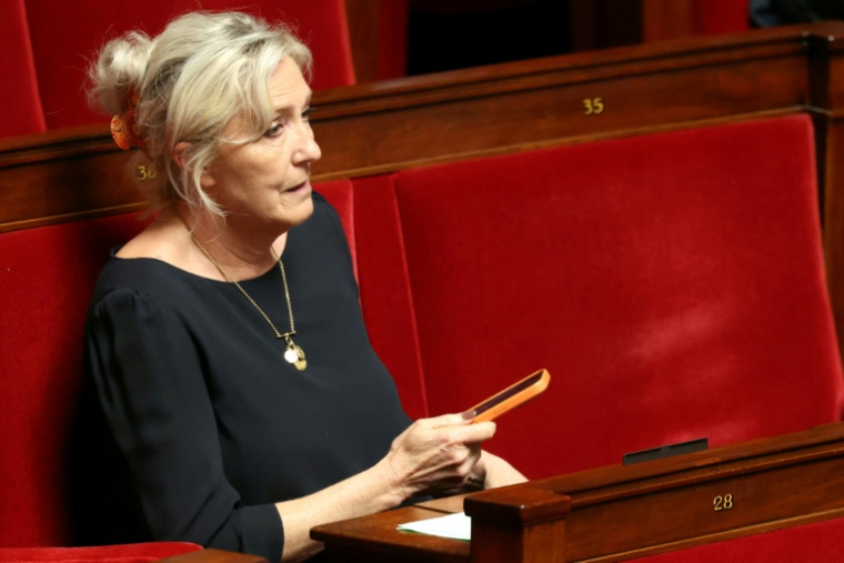La présidente du groupe RN à l'Assemblée nationale Marine Le Pen le 23 juin 2026 à Paris ( AFP / Alain JOCARD )