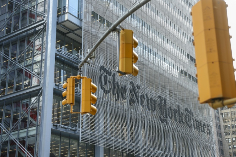 Façade du New York Times, dans la ville éponyme, le 22 janvier 2026 ( AFP / ANGELA WEISS )